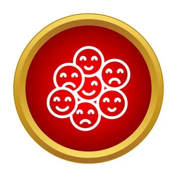 Mixed happy and sad face emotions icon concept Stock Illustration