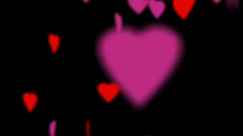 Mixed hearts with alpha Stock Footage 510319