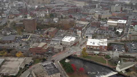 Mixed industrial/commercial area north of Providence, Rhode Island. Shot in Stock Footage 59162830