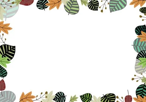 Mixed leaf frame Stock Illustration