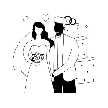 Mixed marriage abstract concept vector illustration. Stock Illustration