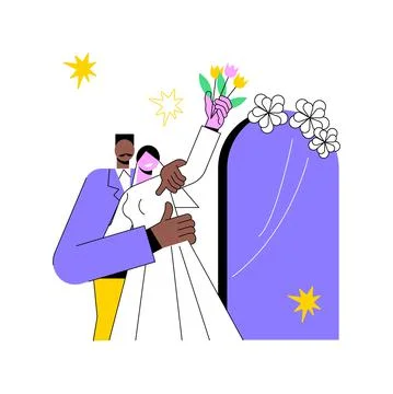 Mixed marriage abstract concept vector illustration. Stock Illustration