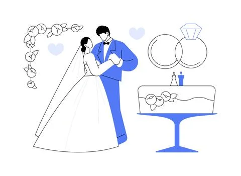 Mixed marriage abstract concept vector illustration. Stock Illustration