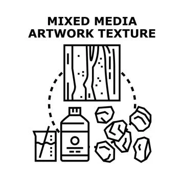 Mixed media artwork texture creative process 库存插图