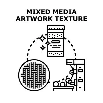 Mixed media artwork texture development creating abstract designs イラスト素材