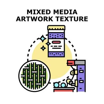 Mixed media artwork texture development creating abstract designs イラスト素材
