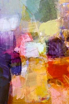 Mixed media on canvas Stock Illustration