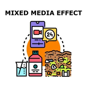 Mixed media effect concept showing combining elements Stock Illustration