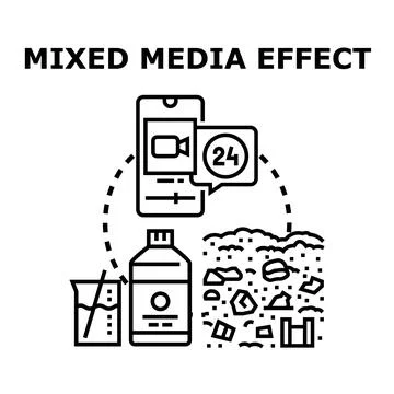 Mixed media effect concept showing combining elements Illustrazione stock