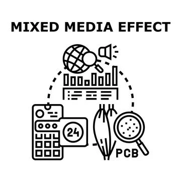 Mixed media effect representing various research concepts Stock Illustration