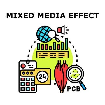 Mixed media effect representing various research concepts Stock Illustration