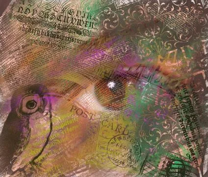 Mixed Media Eye Collage Stock-Illustration