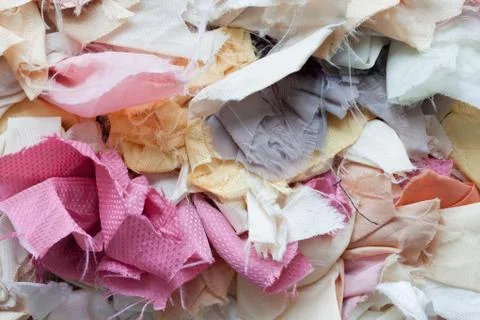 Mixed mess of fabrics Stock Photos