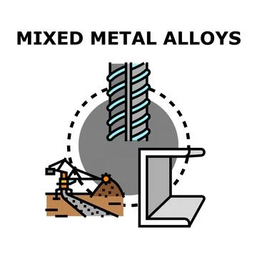 Mixed metal alloys engineering construction process icon Stock Illustration