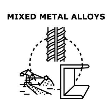 Mixed metal alloys engineering construction process icon Stock Illustration