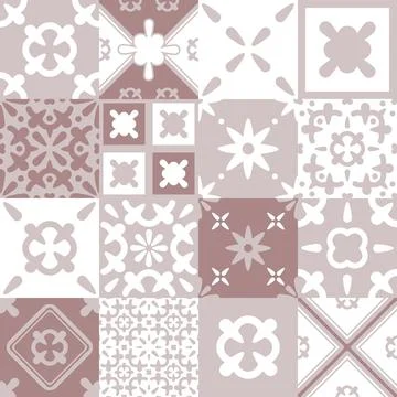 Mixed Mosaic Tile Composition Vector 库存插图