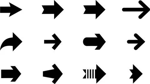 Mixed Motion and Loop Arrow Icons Pack Illustrazione stock