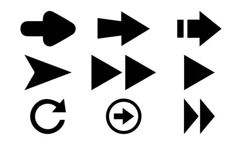 Mixed Navigation Arrow Shapes Collection Illustrazione stock