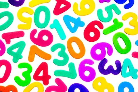 Mixed numbers of different colours. Stock Illustration