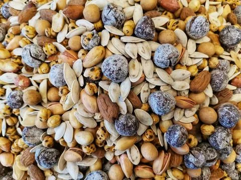 Mixed Nuts Basket Stock Photos