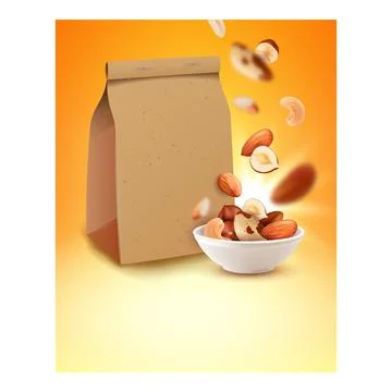 Mixed Nuts Blank Package Promotion Banner Vector Stock Illustration
