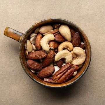 Mixed nuts top view texture healthy 写真素材