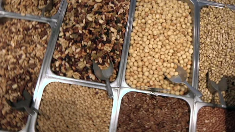 Mixed Nuts In Trays Stock Footage 136395009