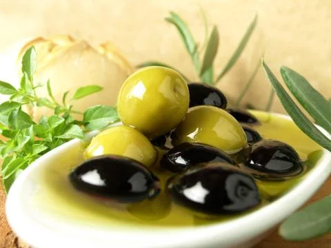 Mixed olives appetizer Stock Photos