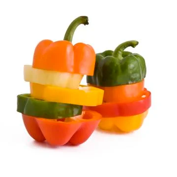 Mixed paprikas Stock Photos