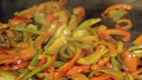 Mixed peper on the grill Stock Footage 234582800