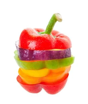 Mixed pepper slices Stock Photos