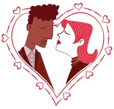 Mixed race couple Ilustración de archivo