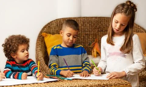 Mixed race kids playing Stock Photos