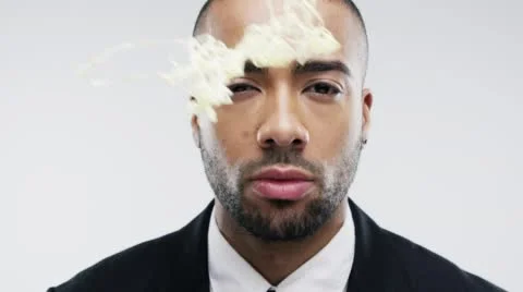 Mixed race man silly string slow motion wedding photo booth series Stock Footage 50128219