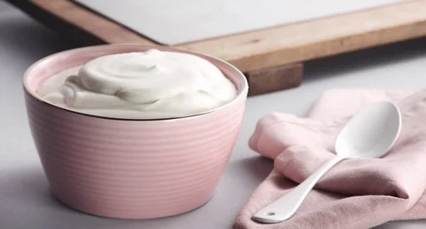 Mixed race man's hand get wet strawberry in a cream Stock Footage 77255337