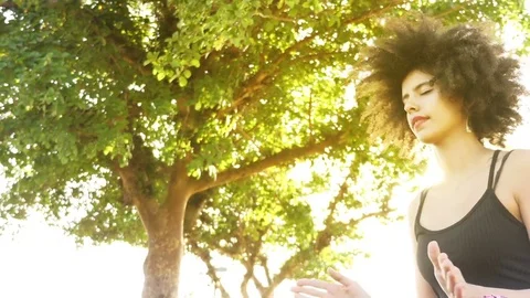 Mixed race model outdoor Stock Footage 75748515