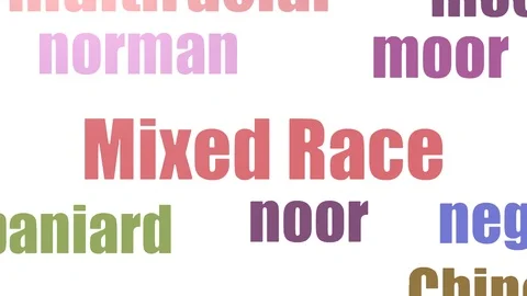 Mixed Race Tag Cloud Animated Isolated Stock Footage 103652385
