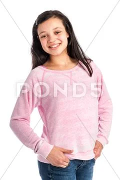 Mixed race teenage girl smiling. Stock Photos
