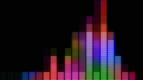 Mixed Rainbow Digital audio VU meters moving to beat - In 4k Vidéo 54821522