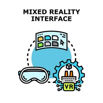 Mixed reality interface connecting virtual and augmented metaverse 库存插图