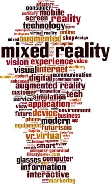 Mixed reality word cloud Stock Illustration