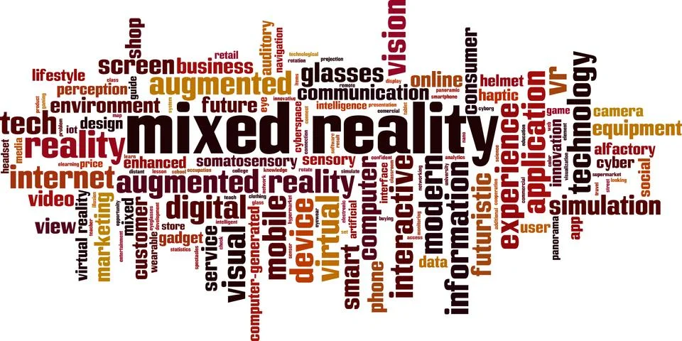 Mixed reality word cloud Stock Illustration