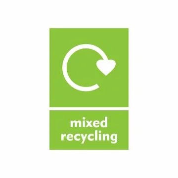 Mixed recycling sign vector design isolated on white background Stock Illustration