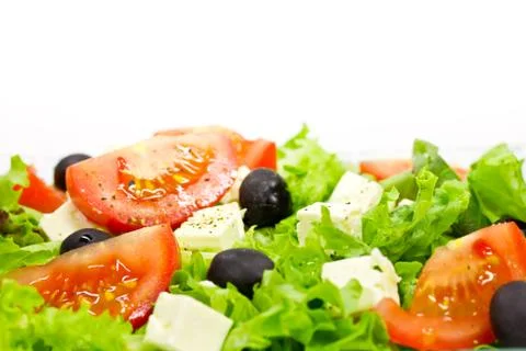 Mixed salad with cheese Stock Photos