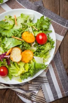 Mixed salad with croutons. Stock Photos