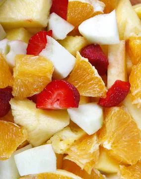 Mixed salad of fresh fruit Stock Photos