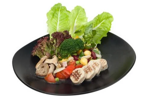 Mixed salad isolated Stock Photos