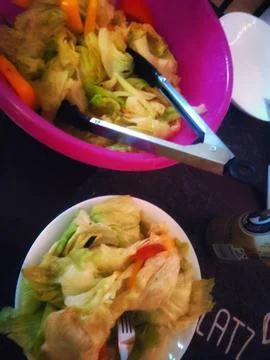 Mixed Salad Served on the Table Stock Photos