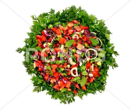 Mixed salad on white background Stock Photos