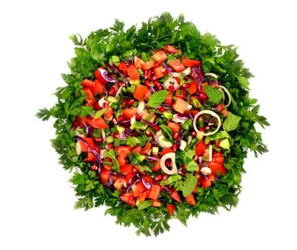 Mixed salad on white background Stock Photos